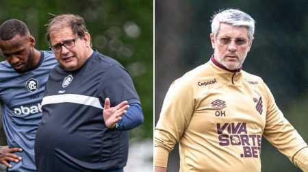 Técnicos Guto Ferreira, do Remo, e Odair Hellmann, do Athletico-PR