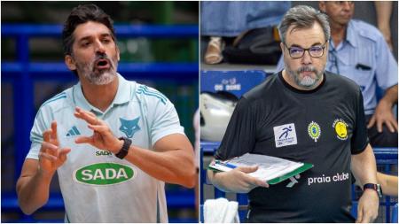 Técnicos Filipe Ferraz, do Sada Cruzeiro, e Magoo, do Praia Clube