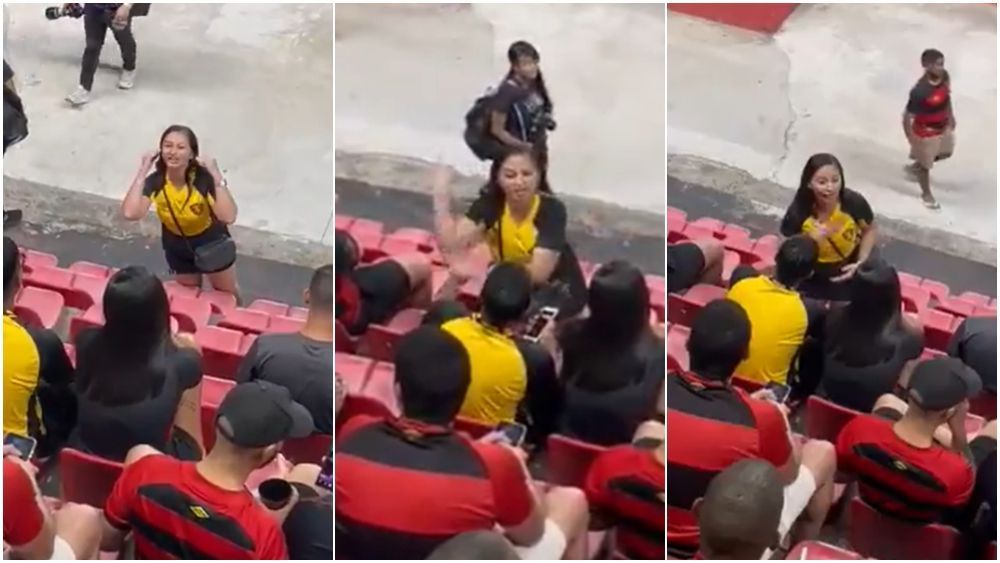 Torcedora do Sport acusa homem de traição durante jogo contra o Ceará; assista