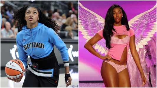 Angel Reese, jogadora do Chicago Sky, desfilou no Victoria's Secret Fashion Show