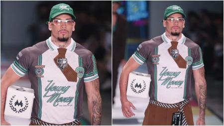 Paulinho, do Palmeiras, em desfile do Dario Mittmann