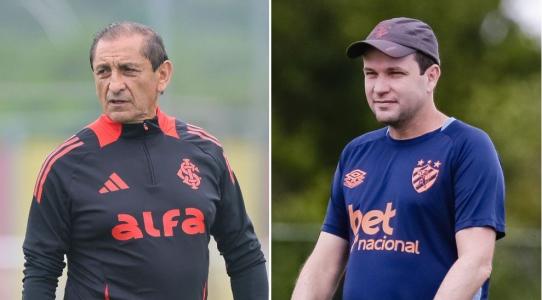 Técnicos Ramón Díaz, do Inter, e Daniel Paulista, do Sport
