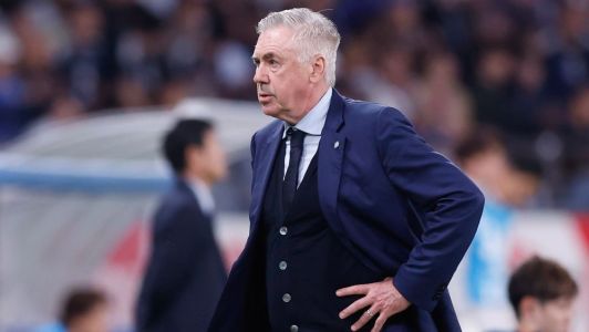Carlo Ancelotti em jogo da Seleção Brasileira