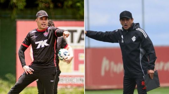 Técnicos Jair Ventura, do Vitória, e Ramón Díaz, do Internacional
