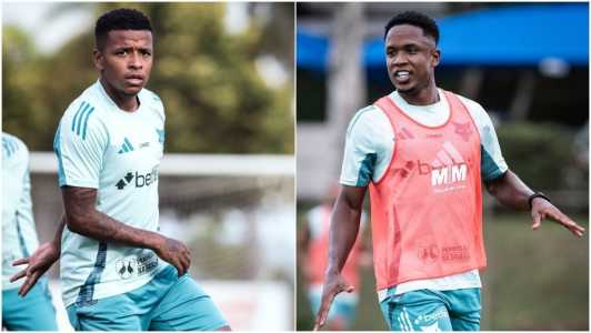 Arroyo e Sinisterra em treino do Cruzeiro