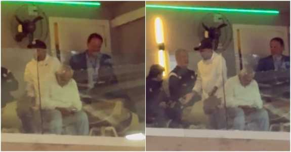 Neymar no camarote do Allianz Parque, nesta quinta-feira (6)