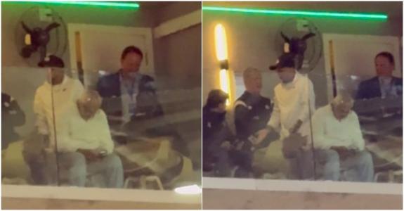 Neymar no camarote do Allianz Parque, nesta quinta-feira (6)