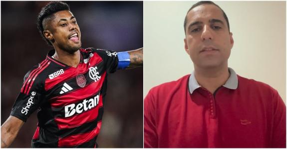 Bruno Henrique, do Flamengo e Hugo Jorge Bravo, presidente do Vila Nova