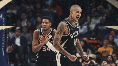 Jogadores dos Bucks comemoram vitória