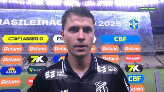 Vinicius Zanocelo, meio-campista do Ceará, após a partida contra o Cruzeiro