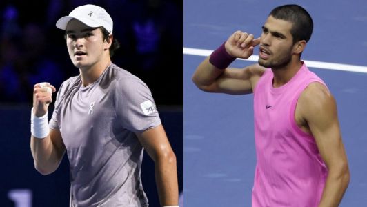 João Fonseca e Carlos Alcaraz se enfrentaram em jogo de exibição