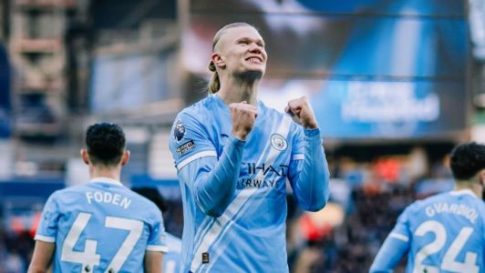 Haaland marcou duas vezes contra o West Ham neste sábado (20)