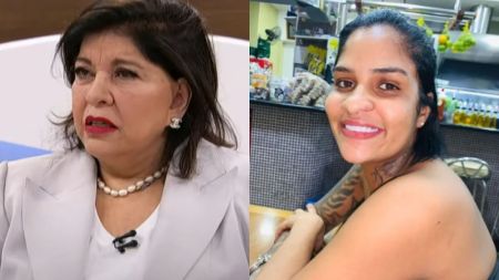 Roberta Miranda comparece na missa de sétimo dia de Tainara