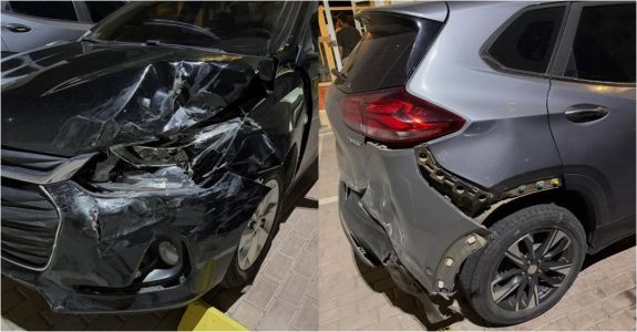 Carro de Jafel Filho, lutador do UFC, após acidente no Rio de Janeiro