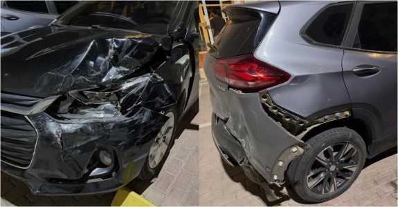 Carro de Jafel Filho, lutador do UFC, após acidente no Rio de Janeiro