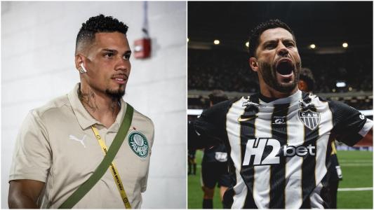 Paulinho (esq), do Palmeiras, e Hulk (dir), do Atlético