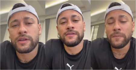 Neymar por meio dos stories do Instagram