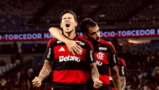 Pedro comandou a goleada flamenguista com dois dos sete gols do rubro-negro