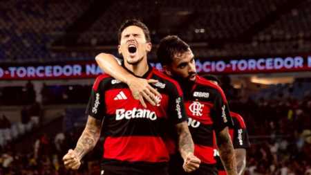 Pedro comandou a goleada flamenguista com dois dos sete gols do rubro-negro