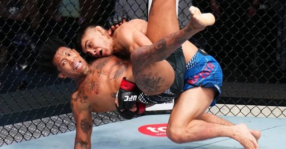 Vinicicus Lokdog teve dificuldades para defender as quedas de Mario Bautista no UFC Vegas 113