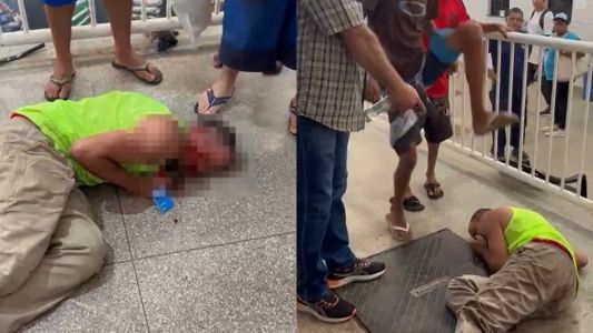 Imagens mostram suspeito sendo atingido por chutes e tendo uma arma apontada para si