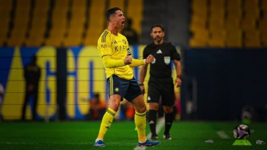 Cristiano Ronaldo comemora um os seus gols neste sábado (21) em partida do Al-Nassr