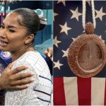 Rapper Flavor Flav presenteia ginasta Jordan Chiles com relógio de bronze