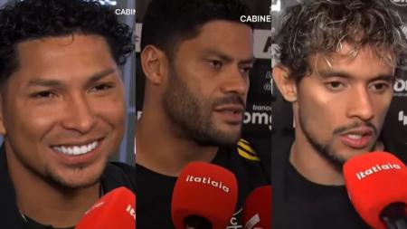Rony, Hulk e Scarpa na zona mista após a vitória do Atlético sobre o RB Bragantino