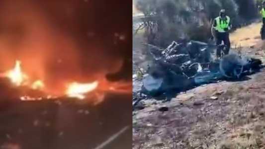 Vídeos mostram imagens do acidente e de como ficou o carro onde estavam Diogo Jota e André Silva