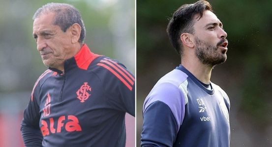 Técnicos Ramón Díaz, do Inter, e Davide Ancelotti, do Botafogo
