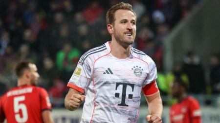 Harry Kane, do Bayern, celebra gol sobre o Heidenheim