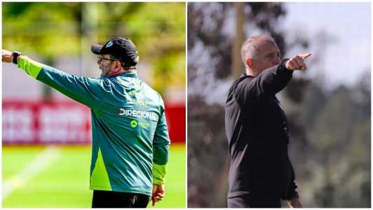 Técnicos Enderson Moreira, do América, e Eduardo Baptista, do Criciúma