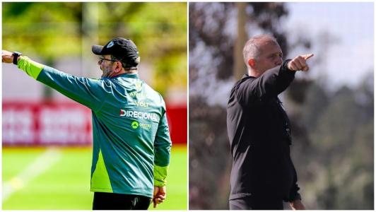 Técnicos Enderson Moreira, do América, e Eduardo Baptista, do Criciúma