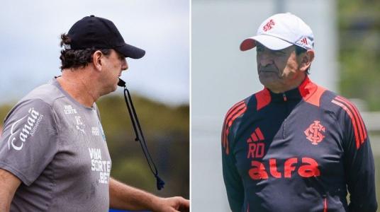 Técnicos Rogério Ceni, do Bahia, e Ramón Díaz, do Inter