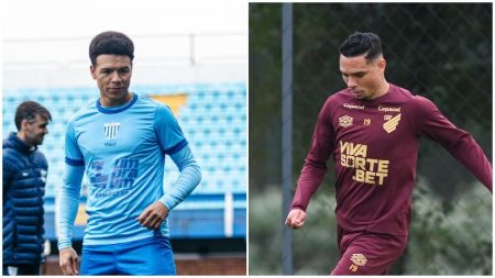 Marquinhos Gabriel, do Avaí, e Luiz Fernando, do Athletico-PR