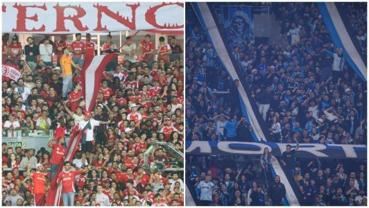 Torcidas de Inter e Grêmio presentes nos estádios de Porto Alegre em jogos pelo Brasileirão