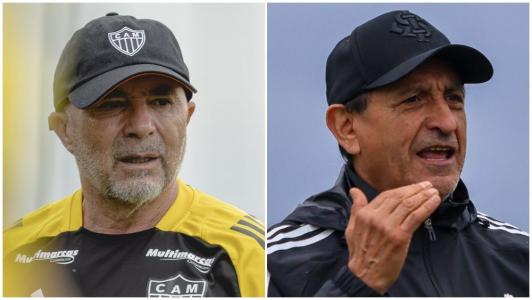 Jorge Sampaoli, do Atlético, e Ramón Díaz, do Internacional