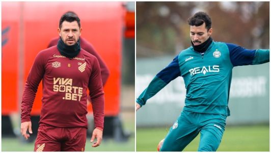 Giuliano, do Athletico-PR, e Zeca, do Coritiba, devem ser titulares no clássico pela Série B