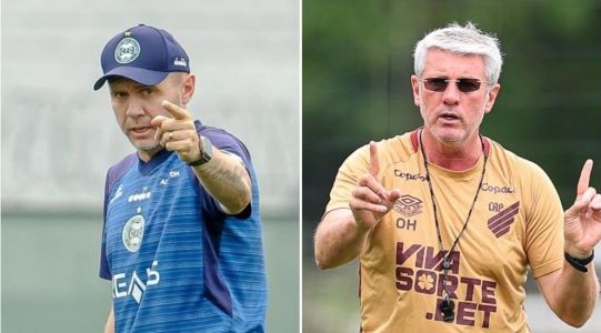 Técnicos Mozart Santos, do Coritiba, e Odair Hellmann, do Athletico