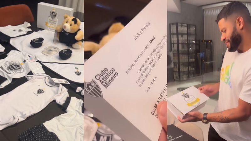 Hulk recebe presente do Atlético pelo nascimento da filha; veja
