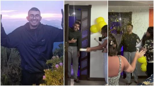 Roberto Farias Thomaz, de 19 anos, foi recebido em casa por familiares após cinco dias desaparecido no Pico Paraná, ponto mais alto da região Sul do Brasil.