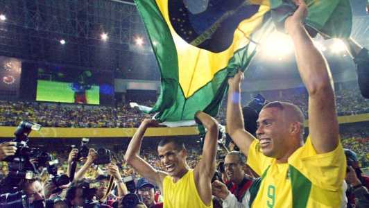 Rivaldo e Ronaldo na Copa do Mundo de 2002
