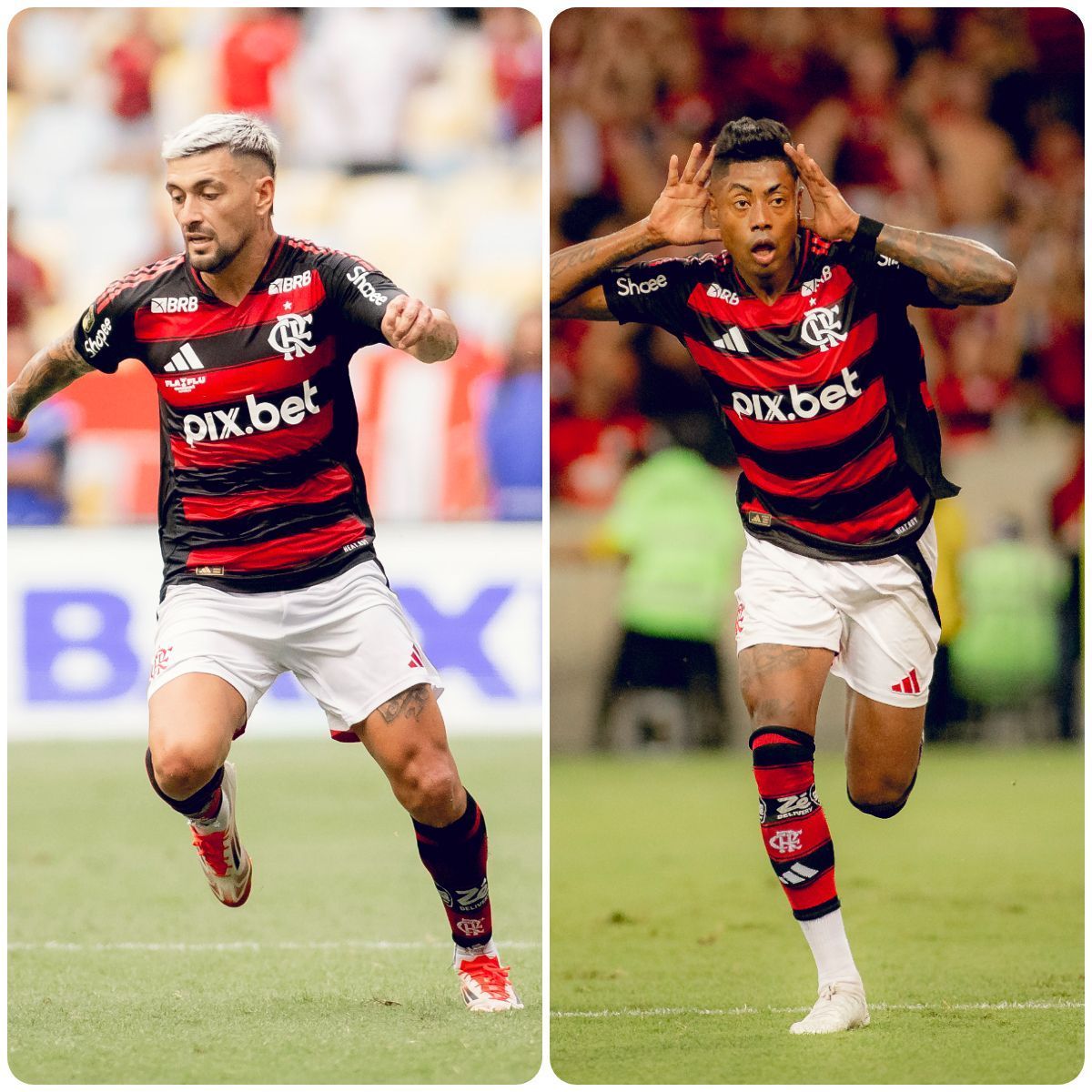 Bruno Henrique e Arrascaeta ampliam recorde de títulos pelo Flamengo
