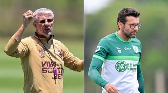 Técnicos Odair Hellmann, do Athletico, e Alberto Valentim, do América