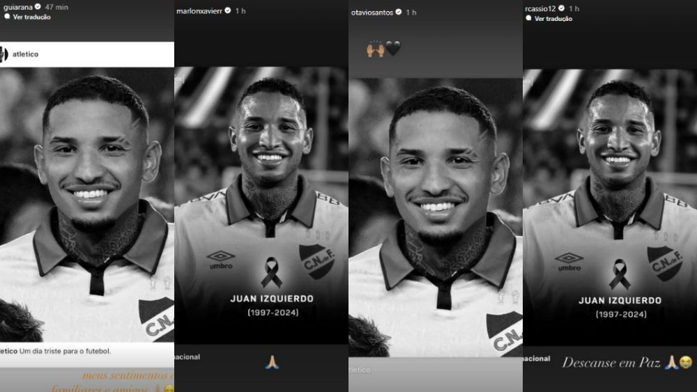 Jogadores de Atlético e Cruzeiro reagem à morte de Izquierdo, do Nacional-URU