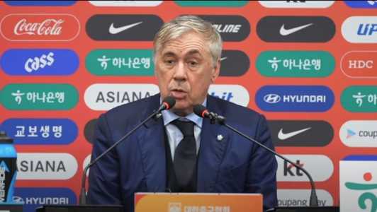 Carlo Ancelotti, técnico da Seleção Brasileira, em entrevista coletiva após partida com Coreia do Sul