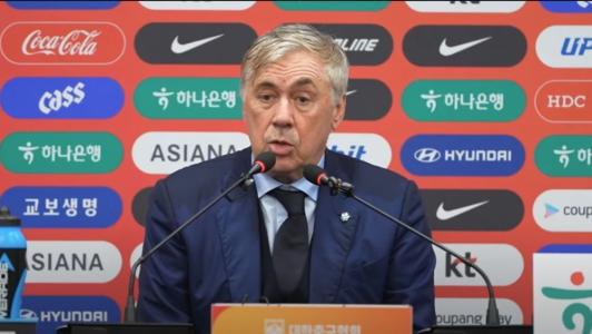 Carlo Ancelotti, técnico da Seleção Brasileira, em entrevista coletiva após partida com Coreia do Sul
