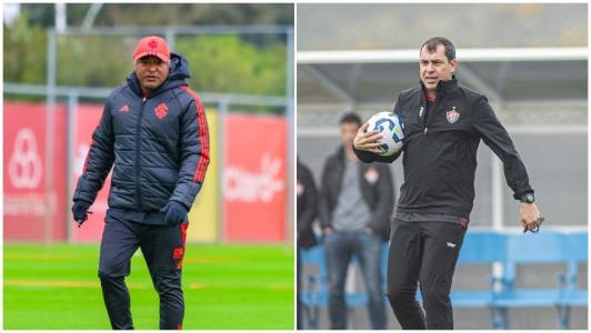 Roger Machado, técnico do Inter, e Fábio Carrile, novo treinador do Vitória