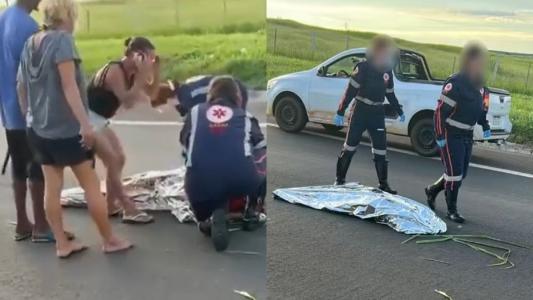 Testemunhas flagram momento em que Samu constata equivocadamente morte de mulher após acidente em SP
