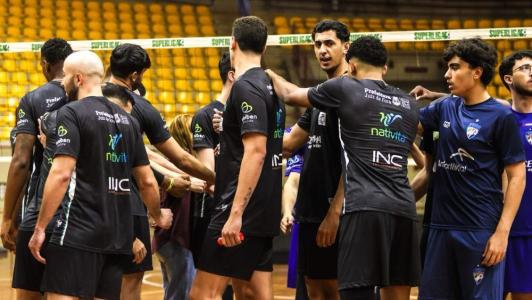 Jogadores do JF Vôlei em treinamento para disputa do Campeonato Mineiro